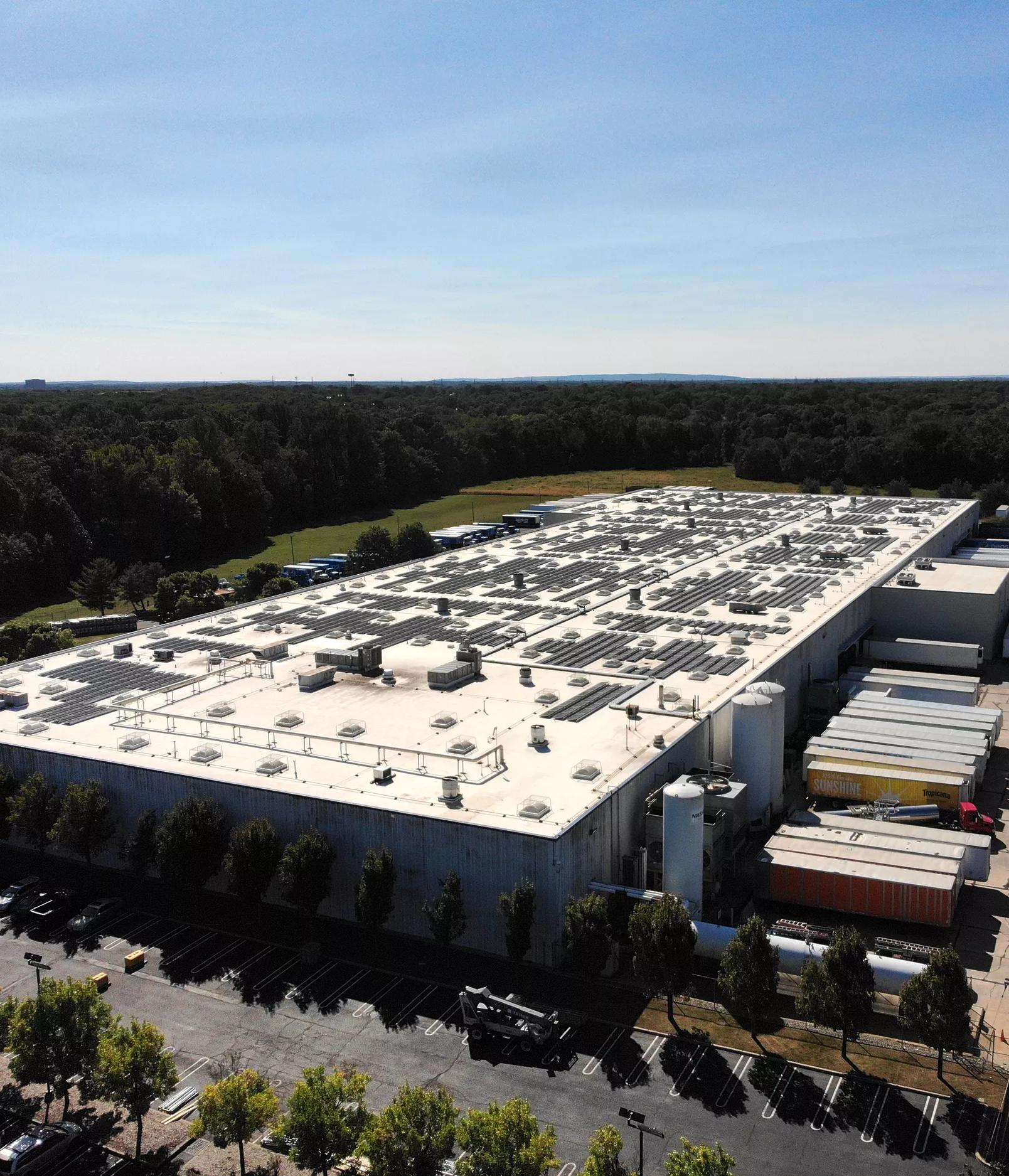 Aerial view of a distribution facility.