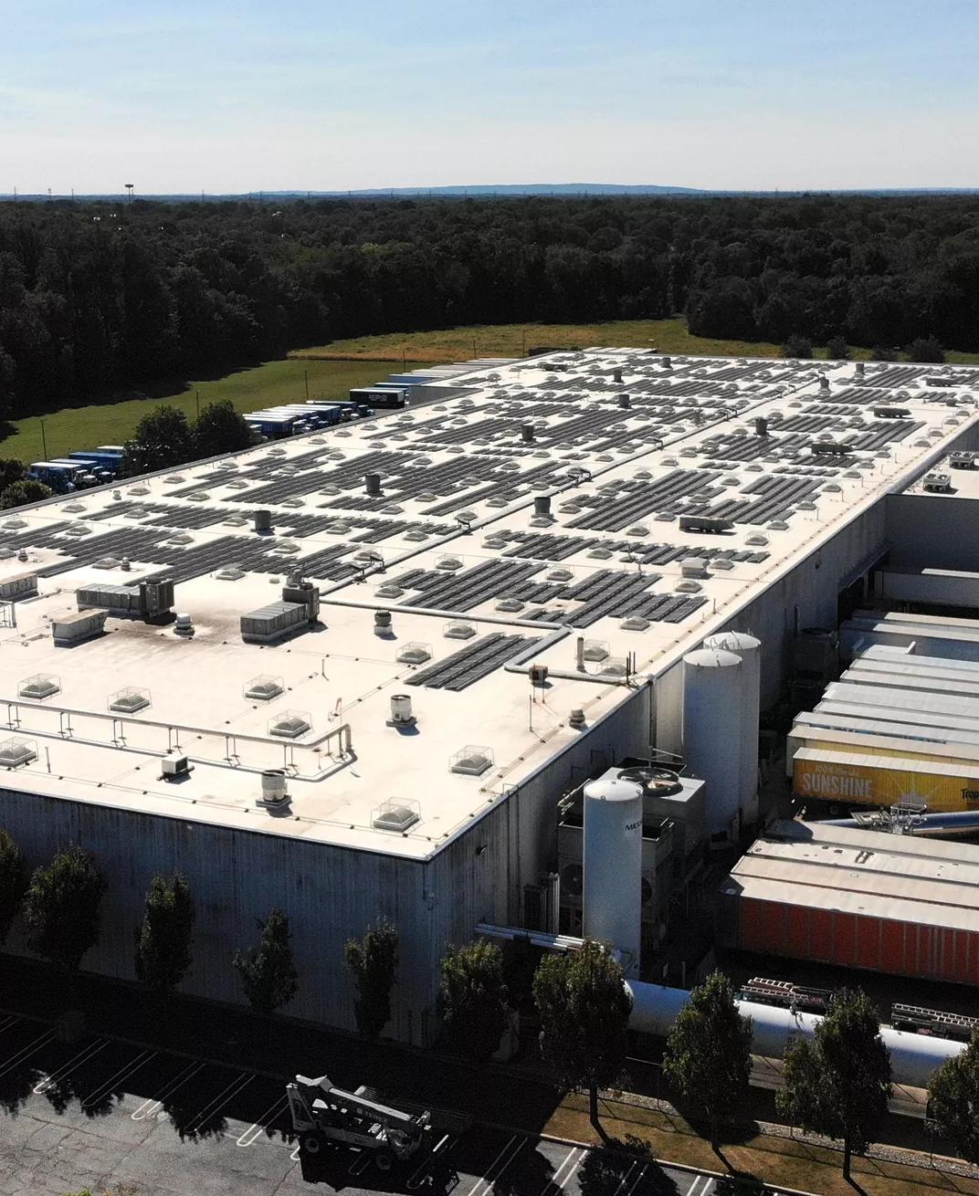 Aerial view of a distribution facility.