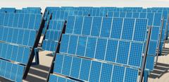Solar Panels in the Desert on a Sunny Day