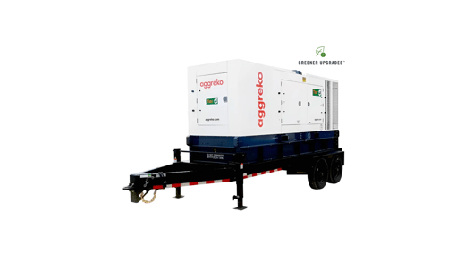 A 400kw tier 4f diesel generator on a trailer, branded Aggreko, featuring dual wheels 