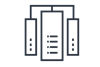 Three panels from a data center