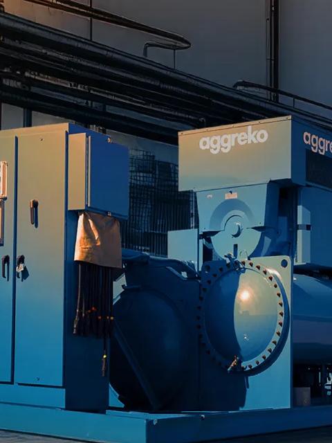 Aggreko industrial cooling equipment at an industrial facility.