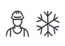 Icon of a worker and a snowflake