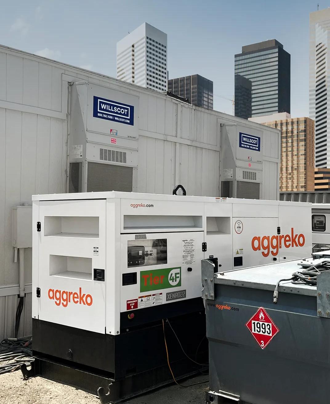 Image of a hybrid power system on a construction site providing energy in real time