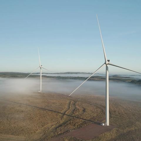 Turbines at offshore wind farm