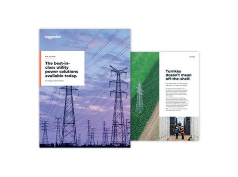 Cover of the utilities power solutions brochure.