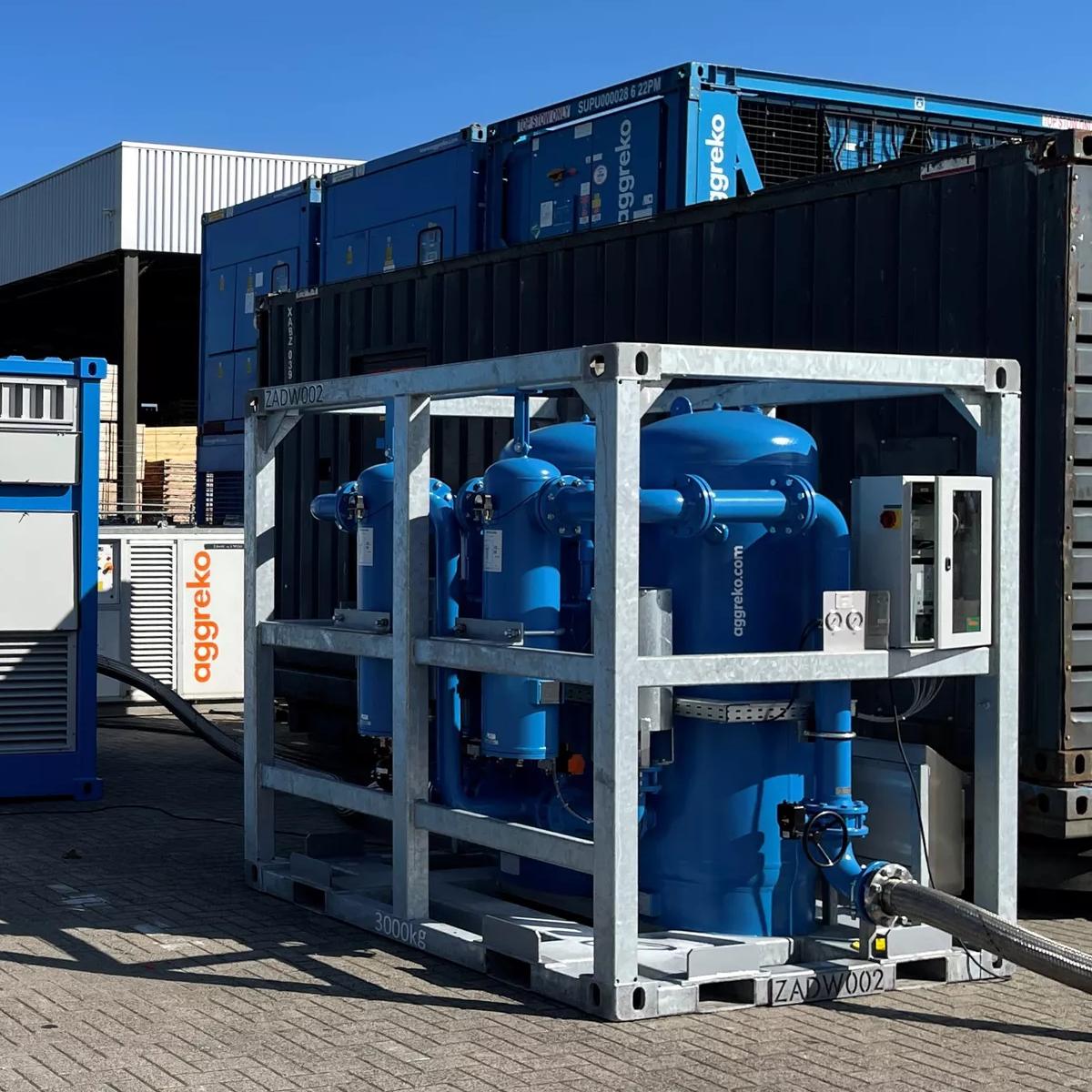 Aggreko’s desiccant air dryers outside