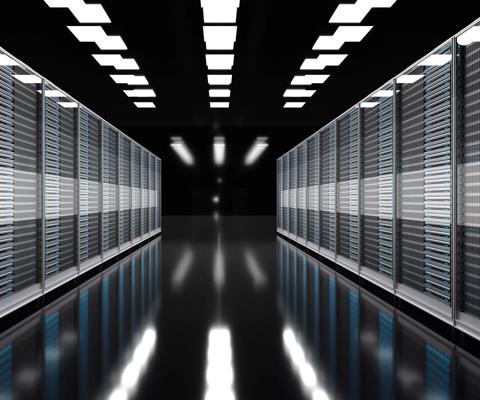 3D rendered Illustration, Server Racks in a computing room.