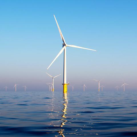 Turbines at offshore wind farm