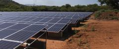 Solar panels in the African bush.