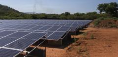 Solar panels in the African bush.