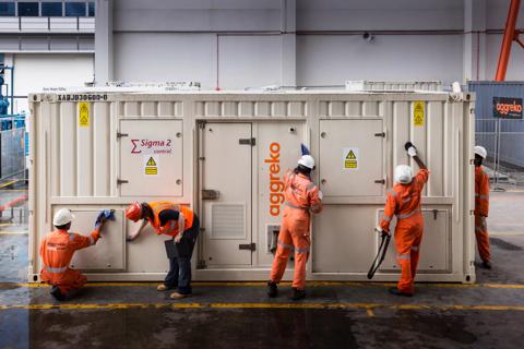 Cleaning a loadbank at Singapore depot