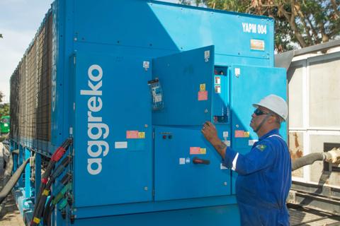 Aggreko Technician working on TC equipment at Rio plus 20 event