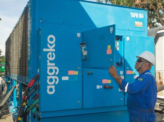 Aggreko Technician working on TC equipment at Rio plus 20 event