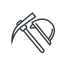 Icon of a pickaxe and a helmet.