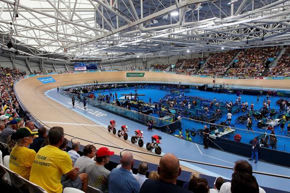 BRISBANE AUSTRALIA - APRIL 05:  Day one of competition commences at the Anna Meares Velodrome during the 2018 Gold Coast Commonwealth Games on April 5 2018 in Brisbane Australia.  (Photo by Lisa Maree Williams/Getty Images for GOLDOC)
