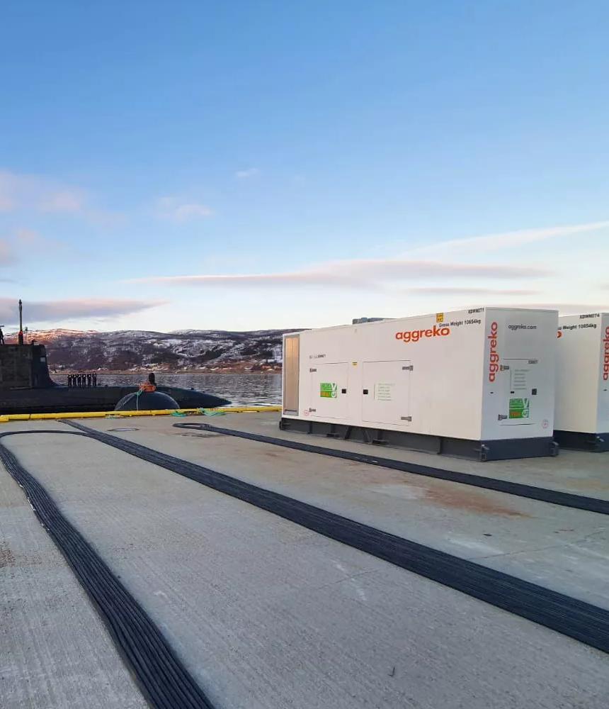 Aggreko Tier4 Final equipment mounted on a military ship