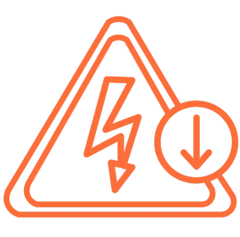 Icon depicting concept of erratic power supply