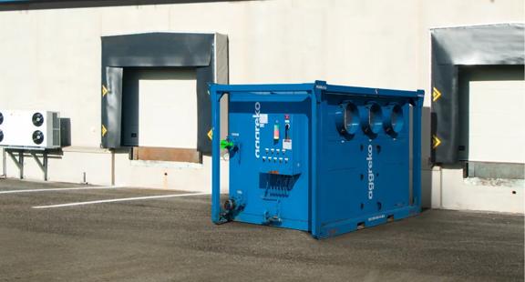 Blue Aggreko Air Handler unit.