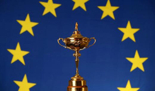 LONDON, ENGLAND - MARCH 23:  A view of the Ryder Cup trophy during a Ryder Cup Photocall at the Sofitel hotel on March 23, 2015 in London, England.  (Photo by Richard Heathcote/Getty Images)