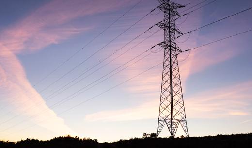 Big electrical towers of high tension for the distribution of electricity. Valencia, Spain