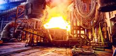 Steel, Factory, Business, Industry, Africa - Scrap metal being poured into an Electric Arc Furnace