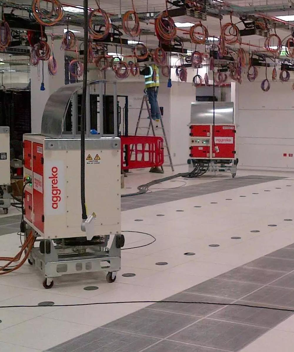 Portable power equipment inside a facility.