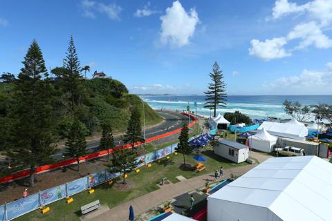 GOLD COAST AUSTRALIA - APRIL 06:  A general view of the Coolangatta Beachfront venue during the 2018 Gold Coast Commonwealth Games on April 6 2018 in Gold Coast Australia.  (Photo by Jason McCawley/Getty Images for GOLDOC)