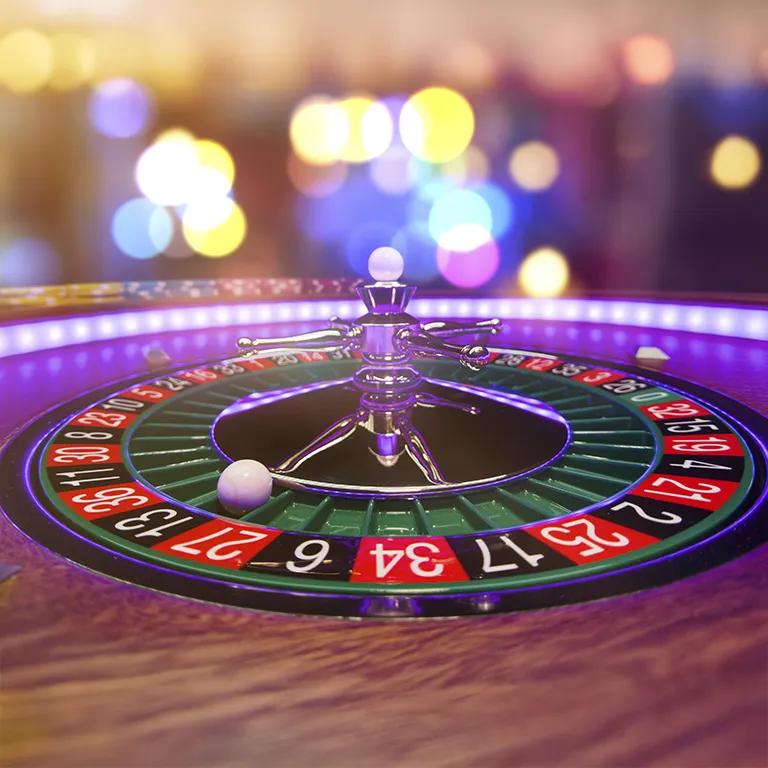 Closeup of a roulette wheel
