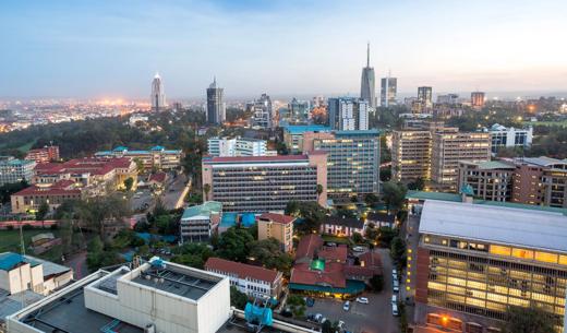 Blick über die Skyline von Nairobi