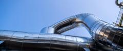 Construction ,Close-Up Of Pipes In Oil refinery and petrochemical plant .