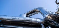 Construction ,Close-Up Of Pipes In Oil refinery and petrochemical plant .