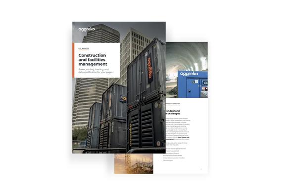 Snapshot preview of the Aggreko construction and facilities management flyer