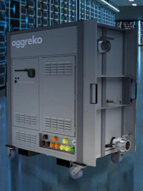Aggreko unit inside a data center.