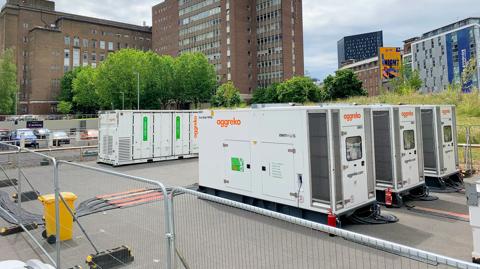 Birmingham 2022 Commonwealth Games. Stage V generators and battery hybrid.  Y.Cube. Part of the Greener Upgrades range.