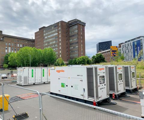Birmingham 2022 Commonwealth Games. Stage V generators and battery hybrid.  Y.Cube. Part of the Greener Upgrades range.