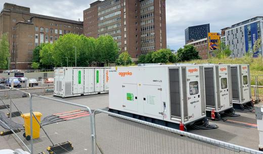 Birmingham 2022 Commonwealth Games. Stage V generators and battery hybrid.  Y.Cube. Part of the Greener Upgrades range.