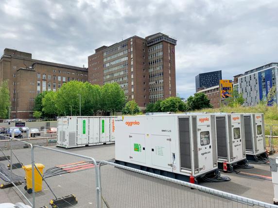 Birmingham 2022 Commonwealth Games. Stage V generators and battery hybrid.  Y.Cube. Part of the Greener Upgrades range.