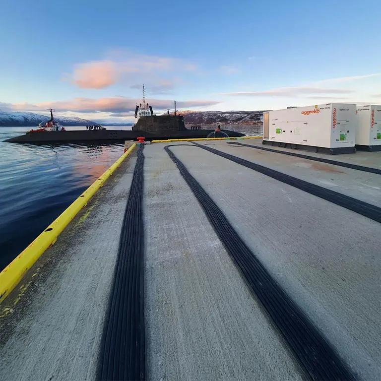 Aggreko Tier4 Final equipment mounted on a military ship