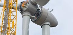 Installation the rotor blades on a wind turbine