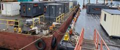 Aggreko generators transported by boat