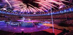 LONDON, ENGLAND - AUGUST 29:  Fireworks light up the stadium during the Opening Ceremony of the London 2012 Paralympics at the Olympic Stadium on August 29, 2012 in London, England.  (Photo by Gareth Copley/Getty Images)