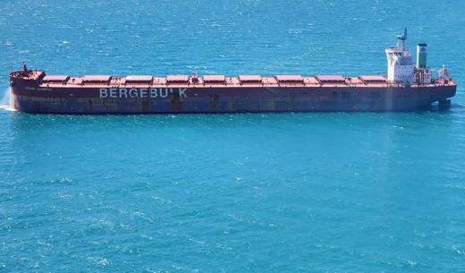 Berge Olympus emergency power supply for 210,000 MT bulk iron ore carrier. 
On deck power station consisting of 4x synchronized 320kVA generators, cable package and associated fuel hardware. 
Pilbara coast, Australia.