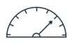 A simple gauge graphic showing an arrow pointing to a value.