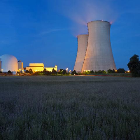 nuclear plant against a blue sky