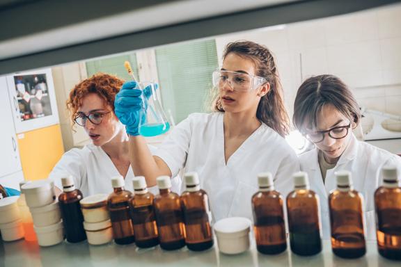 Lab workers in a lab for pharmaceuticals