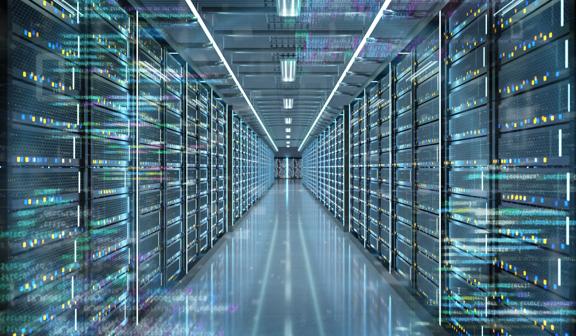 View of a Server room data center - 3d rendering