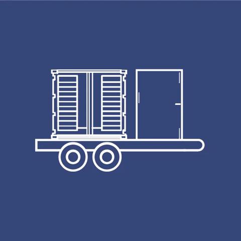 Image of a trailer holding a generator.