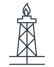 Icon of an oil platform with a flame at the top