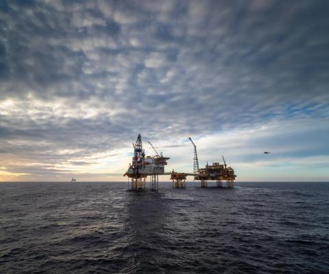 Offshore oil platform in the north sea.